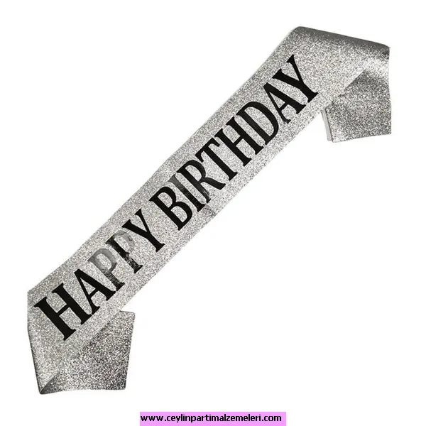 Simli Happy Bırthday Kuşak